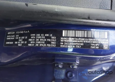 2017 Jeep Renegade Sport 4X4 z USA, uszkodzony, nr VIN ZACCJBAB4HPE67465